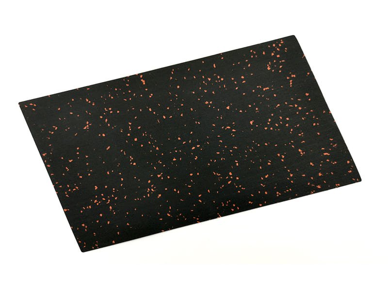 A diagram showing how a rubber roll dissipates the force of a dropped weight across the subfloor.